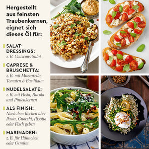 Wajos Traubenkernöl mit Zitrone & Basilikum Anwendungsideen
