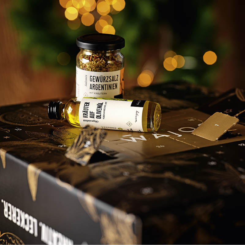 Wajos BBQ Adventskalender Nahaufnahme mit geöffneten Türchen