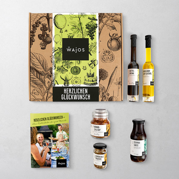 Herzlichen Glückwunsch Geschenkset – Feinkost Geburtstagsgeschenk