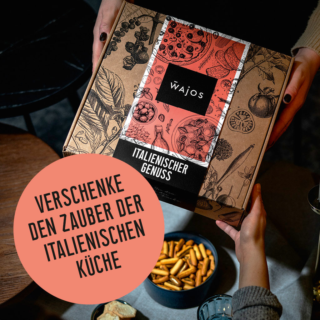 Wajos Geschenkset Italien Geschenkeübergabe