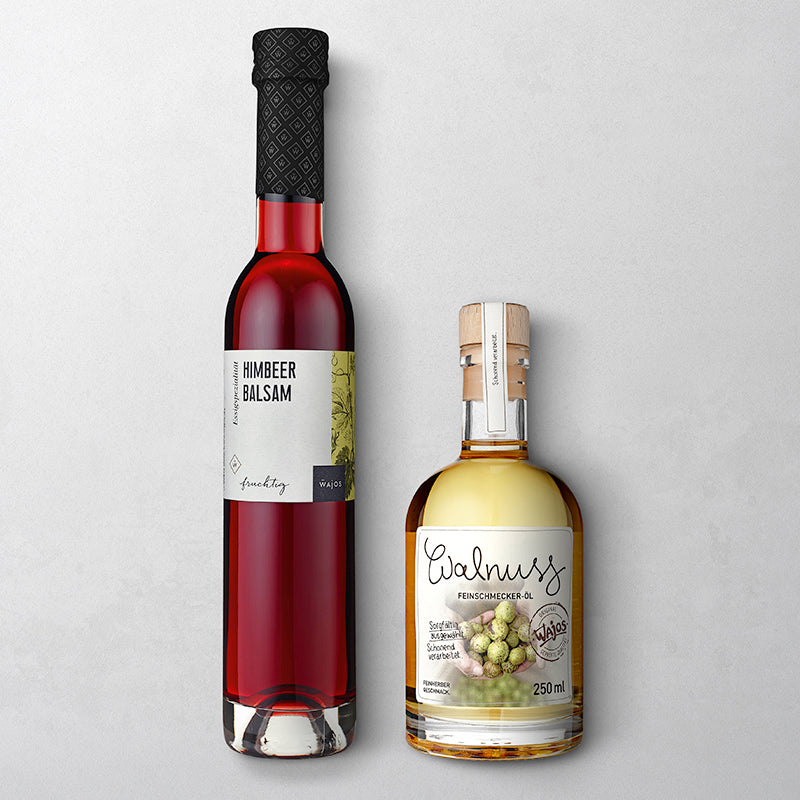 Dressing-Duo Freisteller Himbeer Balsam & Walnuss Feinschmecker-Öl 